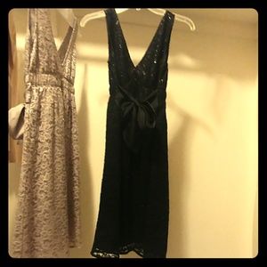 Black silk and lace sparkly party dress take 2